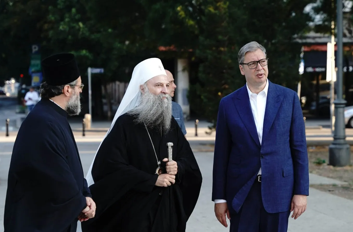 Predsjednik Srbije Aleksandar Vučić i Patrijarh srpski G. Porfirije