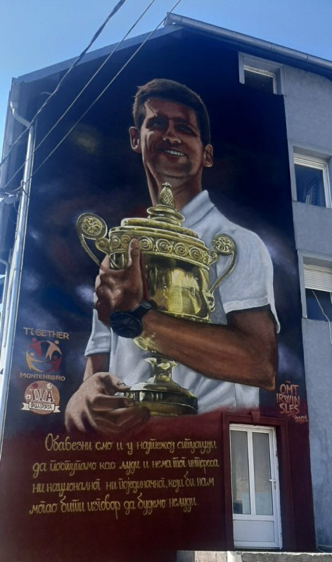 U CRNOJ GORI OSVANUO MURAL NOVAKA ĐOKOVIĆA