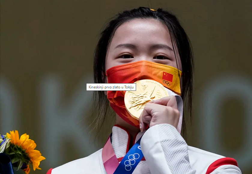 PRVA ZLATNA MEDALJA U TOKIJU Kineskinja najbolja u disciplini vazdušna puška