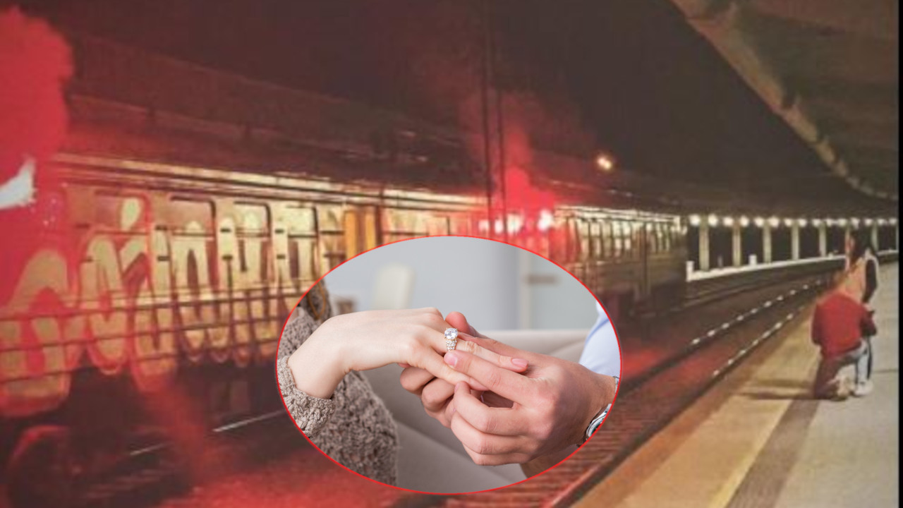 ROMANTIČNI VOZ: Nesvakidašnja prosidba u Beogradu (FOTO)