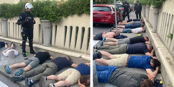 PRVE FOTKE NAKON HAOSA NA KOMANDI: Policija pohapsila navijače zbog divljanja, LEŽE KO SARDINE! (FOTO)