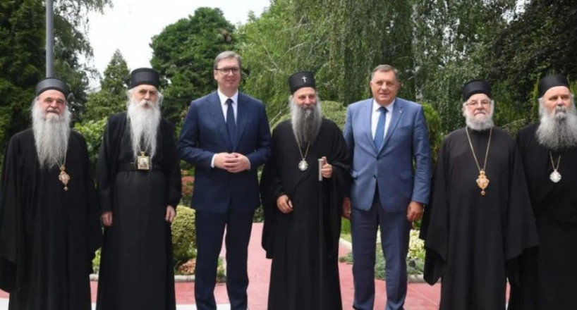 VUČIĆ O SASTANKU SA PATRIJARHOM I DODIKOM Razgovarali smo o Kosovu i Metohiji
