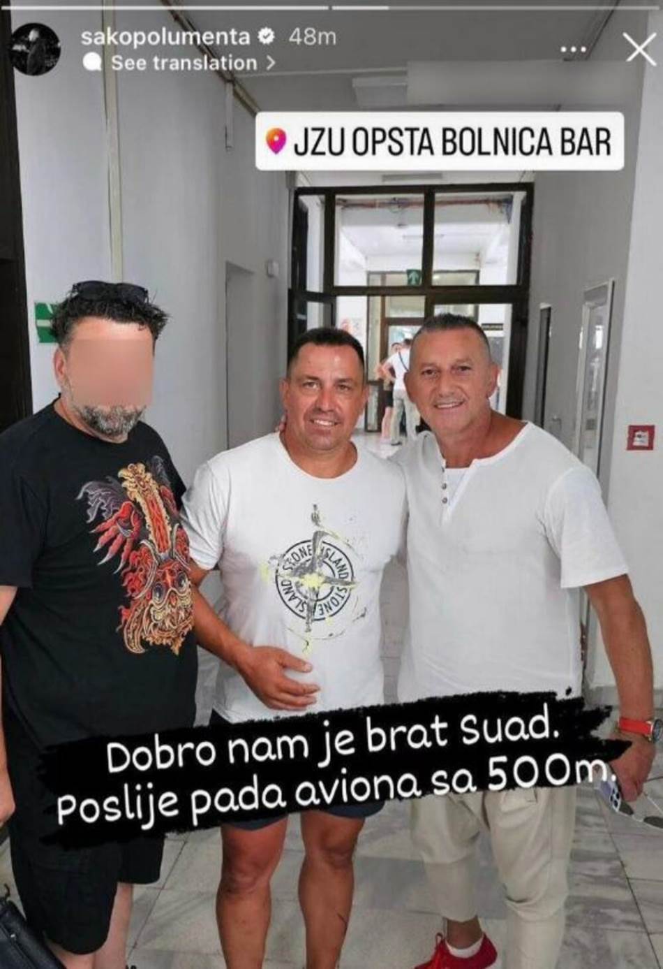 Prijatelj Šaka Polumente bio u letjelici koja se srušila kod Ulcinja, pjevač otkrio stanje povrijeđenih