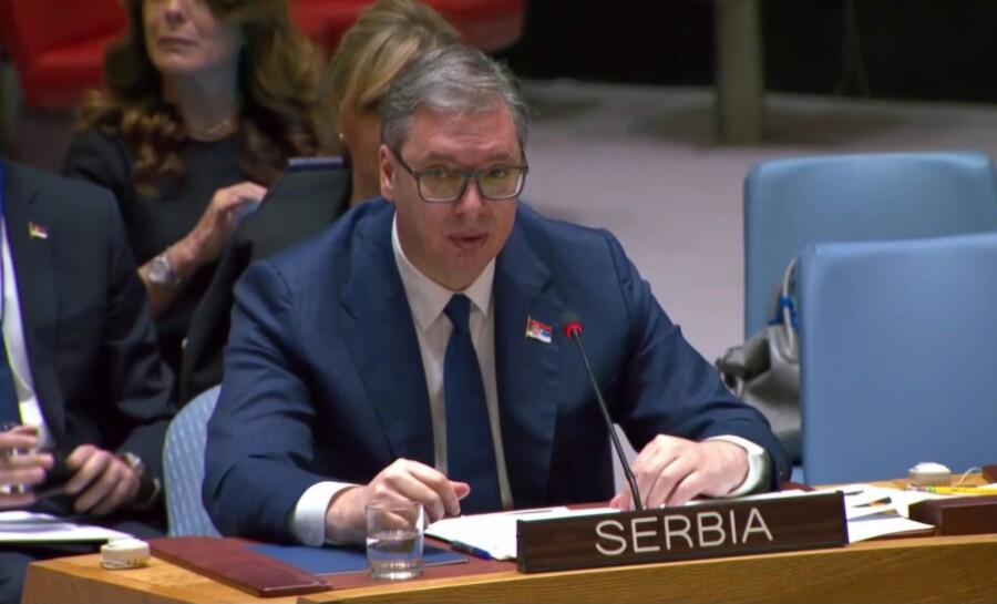 PREDSJEDNIK SRBIJE DRŽI ČAS IZ RODOLJUBLJA U UJEDINJENIM NACIJAMA