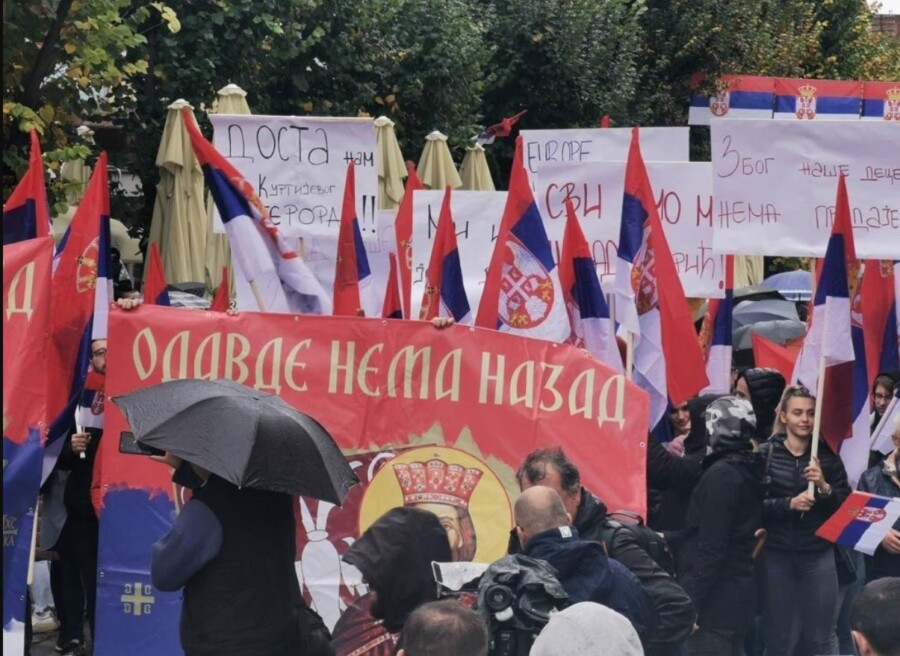 Protest Srba iz Kosovskog Pomoravlja u Pasjanu