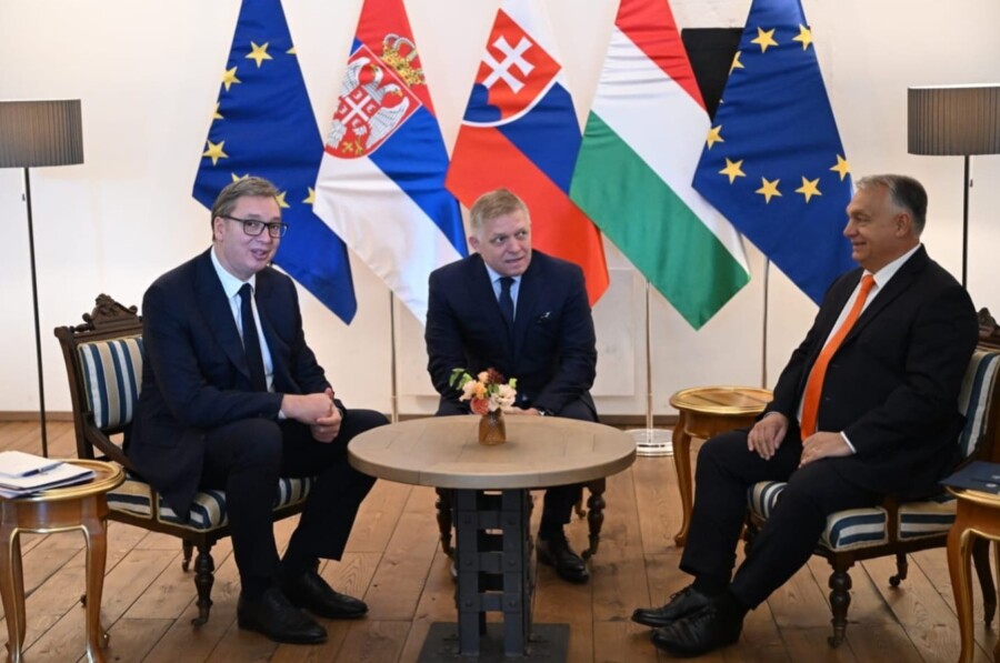 SUSRET PRIJATELJA Vučić na jugu Slovačke sa Ficom i Orbanom