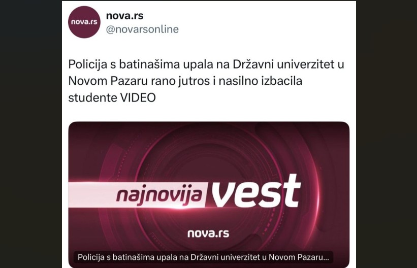 HOĆE DA RUŠE DRŽAVU Nova S medijski želi da zapali Rašku oblast
