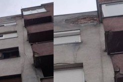PAR SEKUNDI OD TRAGEDIJE Obrušio se i pao dio fasade sa zgrade u centru Bijelog Polja