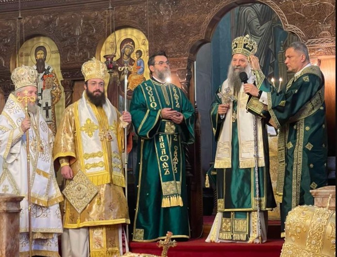 Patrijarh srpski Porfirije ustoličio Episkopa londonskog i britansko-irskog Nektarija (foto)