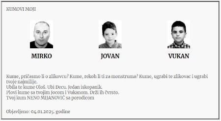 PRESS Da li je ovo motiv masovnog ubistva na Cetinju?