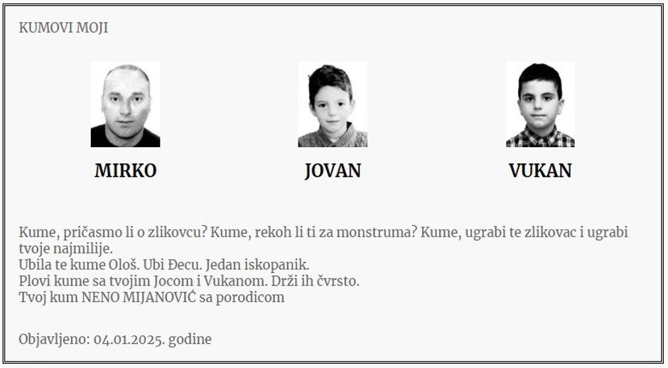 PRESS Da li je ovo motiv masovnog ubistva na Cetinju?