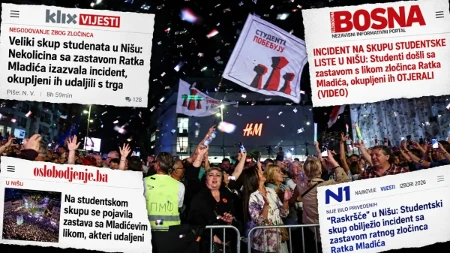 Sarajevski mediji u prvi plan stavili incident u Nišu: Studentska lista uklonila zastavu sa likom Ratka Mladića
