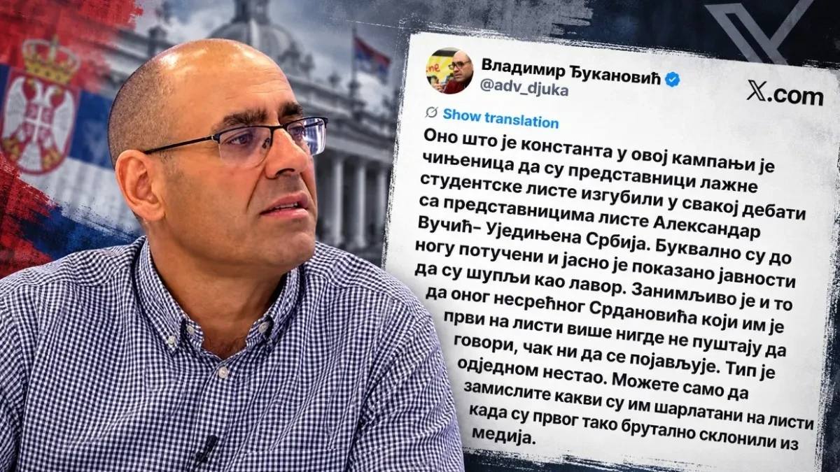Đukanović: Studentska lista gubi sve televizijske duele, prvog kandidata više ne puštaju da govori