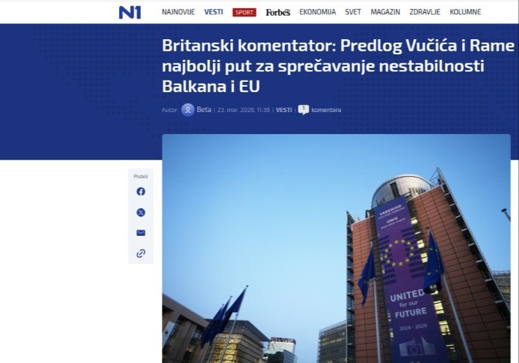 I N1 priznao: Evropski analitičari podržavaju Vučićevu politiku