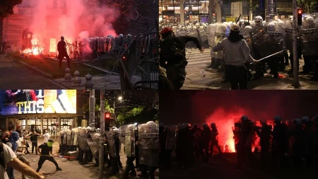 Neredi poslije protesta na Slaviji: Napadnuta policija kod Predsjedništva Srbije