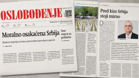 Sarajevsko „Oslobođenje” otvorilo naslovnu stranu za Čankov napad na Srbiju