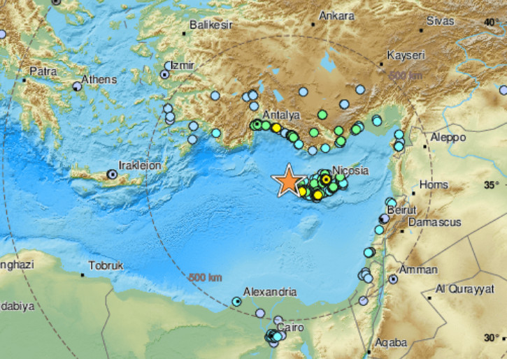 UPOZORENJE NA CUNAMI! Zemljotres jačine 6,4 stepena po rihteru pogodio blizinu Kipra!