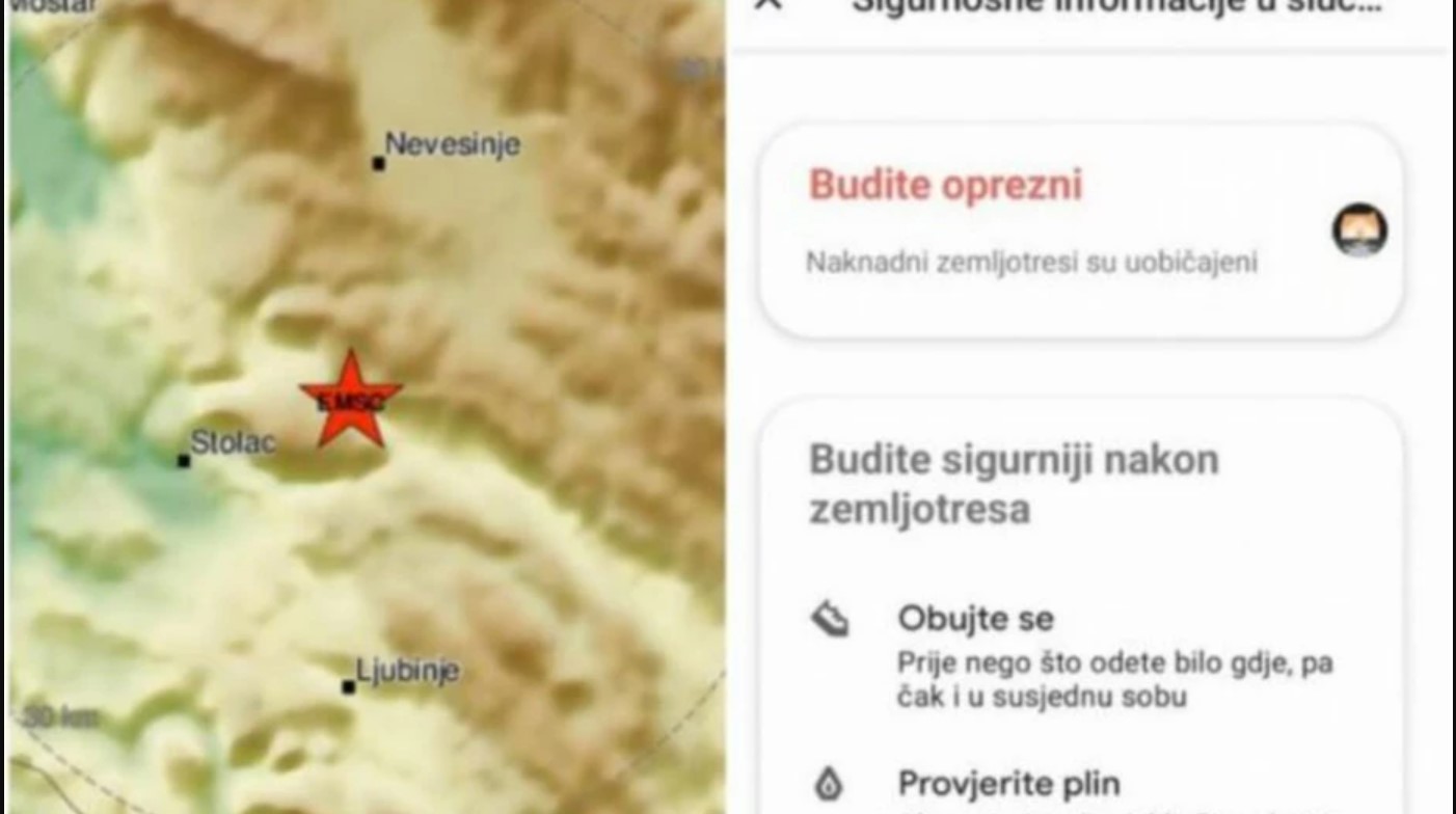 U zemljotresu u Hercegovini oštećeno 800 objekata