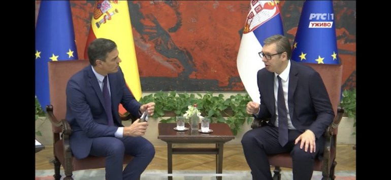 PEDRO SANČEZ STIGAO U SRBIJU: Španskog premijera dočekao Siniša Mali, sastao se sa Vučićem