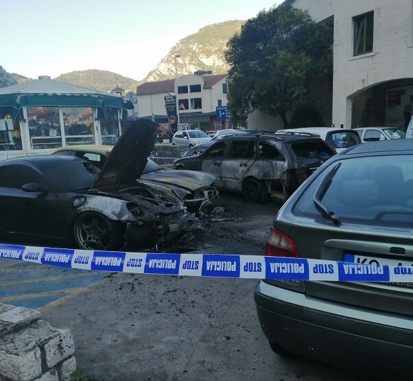 OGROMNA MATERIJALNA ŠTETA U Kotoru jutros izgorjeli Mercedes, BMW i Porche