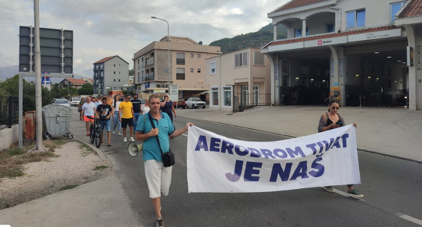 Održan protest Tivćana zbog namjere Vlade da aerodrom da u koncesiju