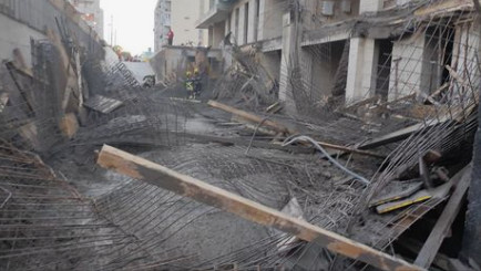 Podgorica: Urušena konstrukcija zgrade u izgradnji, teže povrijeđen jedan radnik