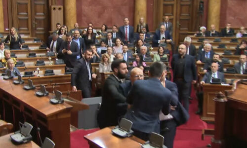 Miroslav Aleksić udario pripadnika obezbjeđanja u plenarnoj sali Skupštine Srbije